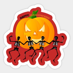 Happy Halloween - Funny Skeleton Halloween Party Camiseta Sticker